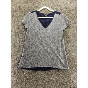 Eddie Bauer Small Short Sleeve Blue Gray Blouse